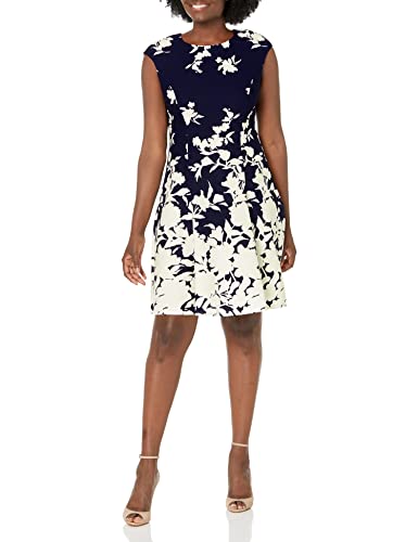 Image of London Times Womens Dresses Cap Sleeve Fit and Flare - Elegant Summer Cocktail Graduation Garden Party Wedding Guest Dress