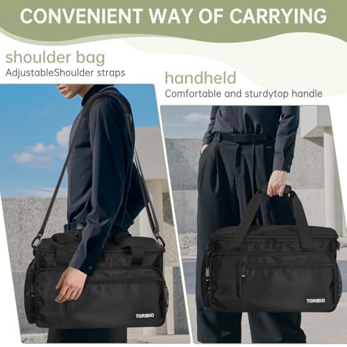 توربيو حقيبة كبيرة السعة لمصففي الشعر مع فواصل قابلة للتعديل، حقيبة حمل للحلاق، حقيبة سفر للحلاق، منظم للحلاقة واللوازم، تحمل أدوات قص الشعر المختلفة