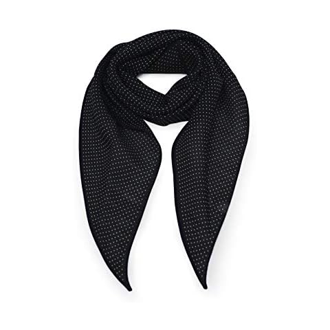 NEOVAT Rhombus Neck Scarf Long Neckerchief for Women Wool Silk fabric(Black) Cover
