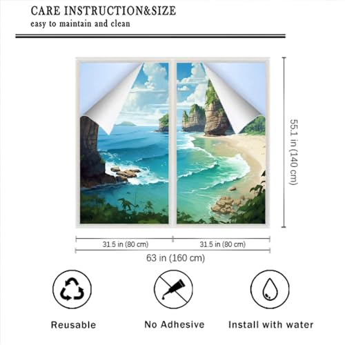 Vinilo decorativo para ventana tamaño 31.5x55.1 pulgadas x2 miniatura 2