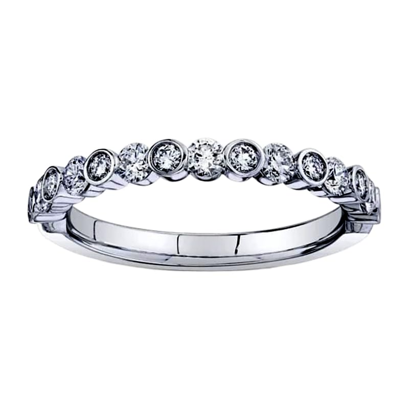 Demi-alliance en argent sterling 925 anti-ternissement avec de véritables pierres CZ