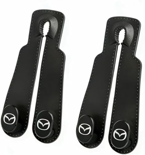 LIYANDAFA 2 Pcs Gancho Reposacabezas Coche Cuero Ante para Mazda 2 2015-2025 Soporte Bolsa Organizador Asiento Trasero Colgador Interior Accesorios