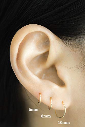 Ondaisy 10K Solid Gold Open Tragus Cartilage Snug Daith Helix Inner Outer Conch 6Mm Round Large Big Tiny Small Thin Mini Face Nose Septum Hoop Ring Ear Piercing Earring For Women Girls Men #TOP4