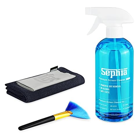 Sephia Screen Cleaner Kit with Microfibre Cloth and Dust Brush for Cleaning TV LCD Computer Smartphone Screens Cover