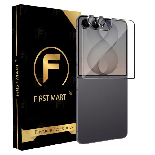 Image of FIRST MART Tempered Glass for Samsung Galaxy Z Flip 8 5G with Black Camera Ring Guard & Installation Kit | HD Clear Edge-to-Edge Screen Protector, Scratch Resistant, Case-Friendly | Pack of 1