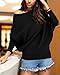 GOLDSTITCH Women's Off Shoulder Batwing Sleeve Loose Pullover Sweater Knit Jumper Oversized Tunics Top Black