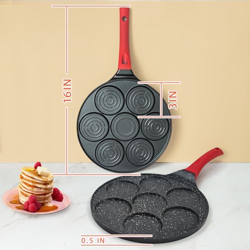 Egg Pan Omelette Pan Silver Dollar Pancake Pan for Kids Mini Pancake Maker Nonstick Breakfast Skillet for Pancake, Hamburger, Sandwiches