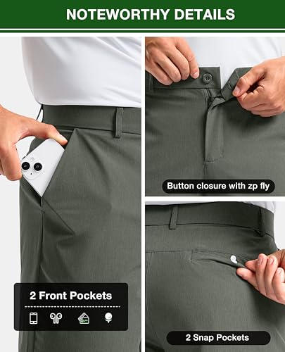 Image of Soothfeel Men's Casual Shorts 5 /7 /9 Inch Golf Dress Shorts for Men Flat Front Work Lightweight Quick Dry with 4 Pockets