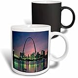3dRose mug_56145_3 'St louis Missouri Arch At Nite' Magic Transforming Mug, 11 oz, Multicolor