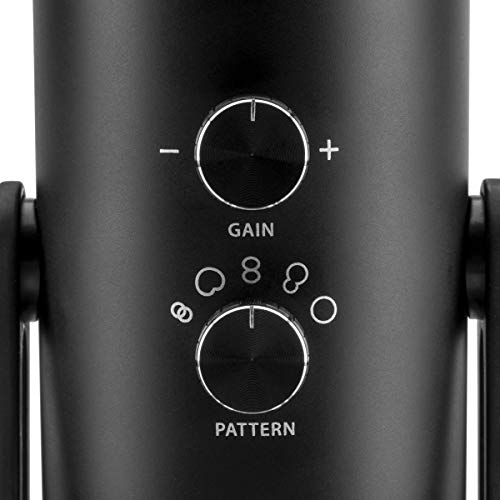 H&A Usb Mic For Recording & Streaming On Pc And Mac, 5 Condenser Capsules, 5 Pickup Patterns, Headphone Output And Volume Control, Mic Gain Control, Adjustable Stand, Plug & Play - Blackout #TOP4