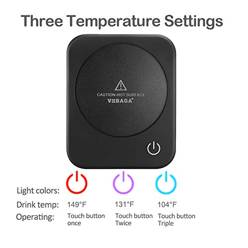 Image of VOBAGA Coffee Mug Warmer, 4 Hours Auto Shut Off Cup Warmer for Office Home Desk with 3 Temperature Settings, Electric Coffee Warmer for Cocoa,Tea, Milk, Soup, Coffee Gifts Accessories for Women Men