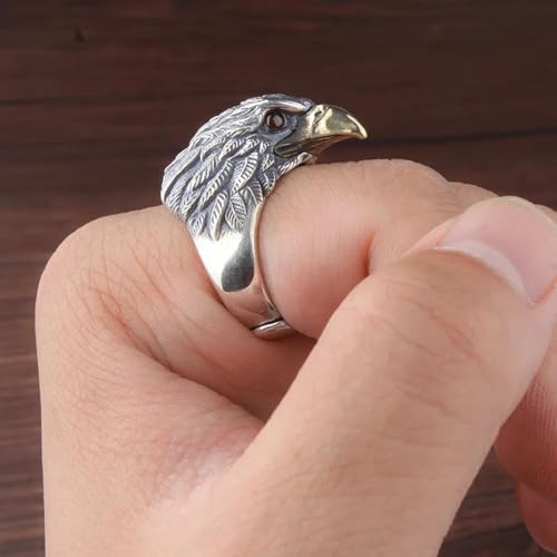 Bague eagle vintage pour hommes en argent style thaïlandais