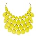 Jane Stone Fashion Bubble Layered Necklace Floating Teardrop Collar Statement Jewelry for Women(Fn0580-Yellow)