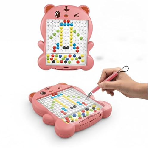 Image of Magnetic Drawing Board for Kids with 80 Beads & Magnetic Pen | Big Size Magnetic Doodle Board | Educational Learning Toy, Drawing & Creativity for Boys & Girls (Multicolor) (Pink Medium)