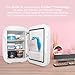 Cooluli Glow 4L Mini Skincare Fridge with Mirror & LED Light - Small Refrigerator for Skin Care, Beauty, Makeup, Cosmetics, Food & Drinks, White