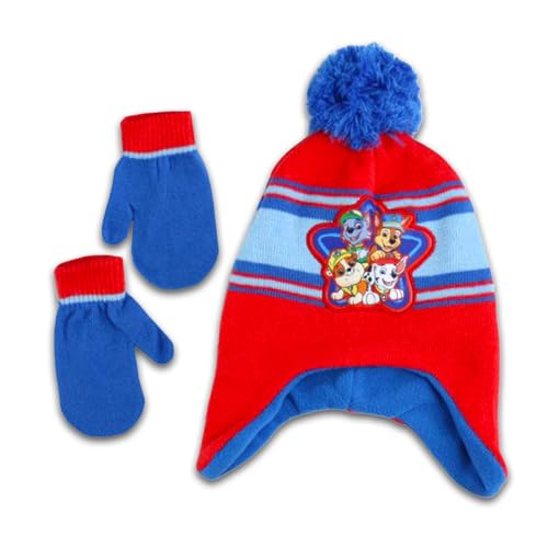 Image of Paw Patrol Winter Hat and Mittens Set - Bundle with Paw Patrol Knit Beanie, Mittens, Stickers, More | Paw Patrol Hats for Boys