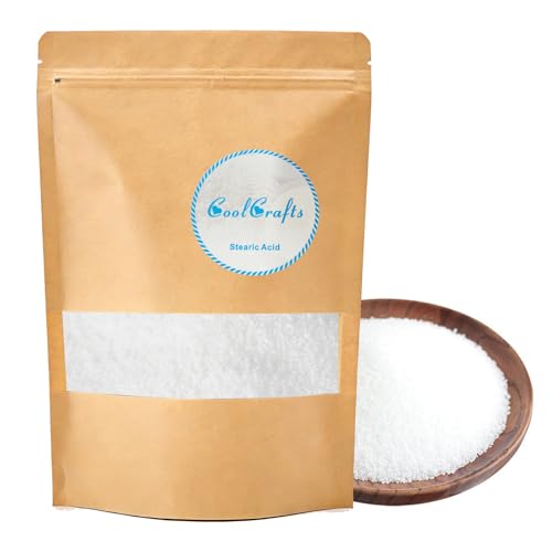 CoolCrafts Stearic Acid for Candle Making Soap Making White Waxy Beads - 14 OZ