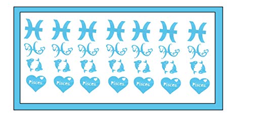 Pisces Zodiac Collection (Pisces Stickers Light Blue)