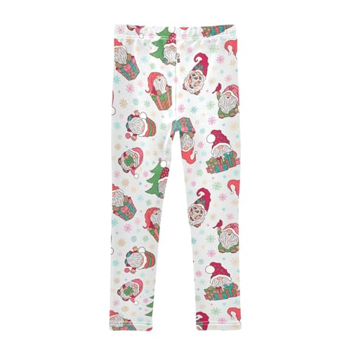 Girls Basic Leggings Baby Girls Pants Christmas Gnomes Soft Footless Stretchy Tights Pants 4-10Y2