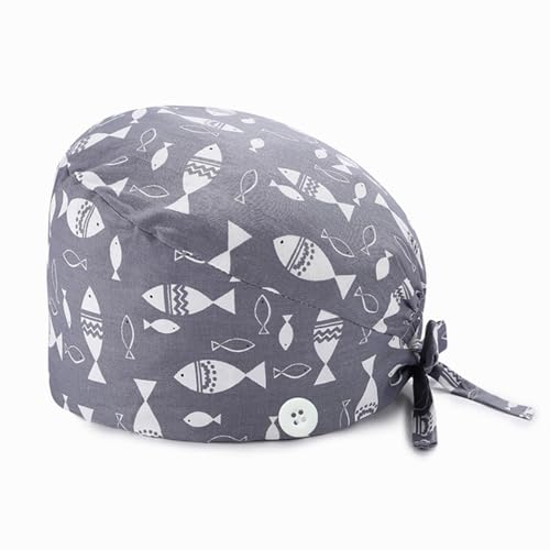 Visxcnu 1Piezas Gorro Quirúrgico con Botones Ajustable para Hombre y Mujer Gorro de Chef Gorro de Toalla para Médico Dentista Enfermera para Belleza Trabajador Cuidado Personal (NO.7)