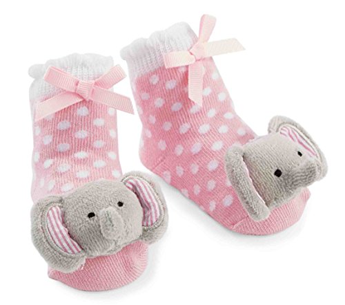 Mud Pie Baby-Girls Newborn Elephant Rattle Socks
