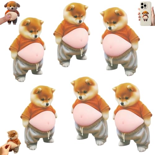 3D Shiba Inu Hundebauch-Aufkleber, superweiches Silikon, Anti-Kollisions-Aufkleber, niedlicher Cartoon-Großbauch-Welpe, gepolsterte Protektoren für Handys (Mehrfarbig A, Einheitsgröße)