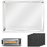 GCQFZ Crumb Tray Replacement for Ninja Foodi SP101 SP100 SP1001C SP201 Air Fryer Oven with 4 PCS Fiberglass Air Fryer Mats, Air Fryer Accessories for Ninja airfryer Flip Up Toaster Oven