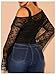 WDIRARA Women's Plus Size 2 in 1 Off Shoulder T Shirt Ruched Sheer Bell Long Sleeve Tee Lace Black 3X-Large Plus