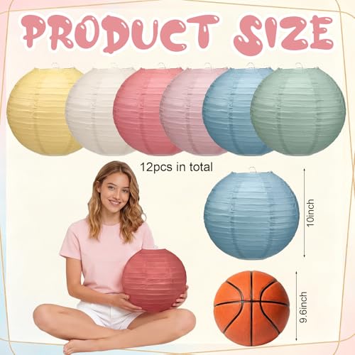 Retisee 12 Pcs 10" Spring Colorful Paper Lanterns Party Classroom Decor by Retisee - Used condition - Image 3
