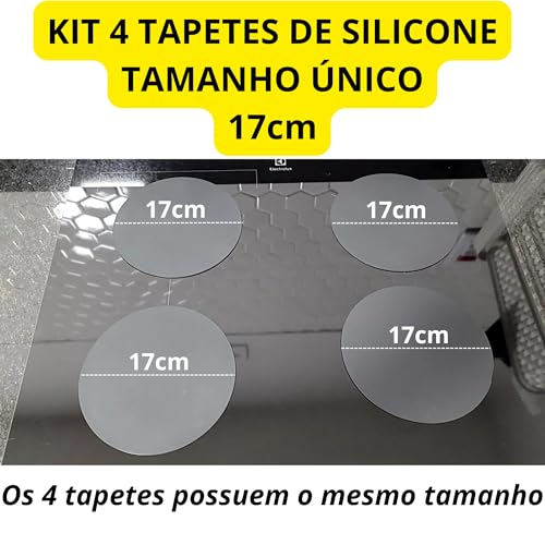 4 Tapete Protetor Fogão de Indução Almofada Silicone Protege Evita Arranhões Descanso Antiderrapante