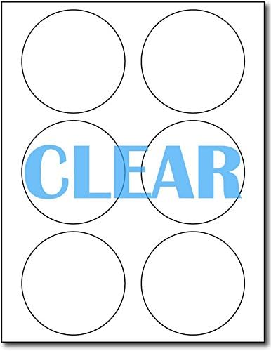 Amazon.com : Clear Laser Labels, 3 1/3" Round Labels - 10 Sheets / 60 ...