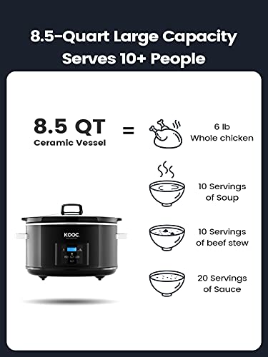 Newlaunchkooc85quartprogrammableslowcookerlargerthan8quartmorepracticalthan10quartwithdigitalcountdowntimerfreelinersincludedforeasycleanupblackoval Urban Country Home Decor New launch kooc 85 quart programmable slow cooker larger than 8 quart more practical than 10 quart with digital countdown timer free liners included for easy clean up black oval urban country home decor