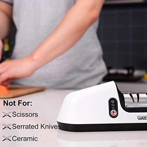 Warsun Electric Knife Sharpener, Professional Tool for Kitchen Knife, Rechargeable Knife Sharpener, Fine/Crude Modes, Non-slip Design - Thumbnail 4