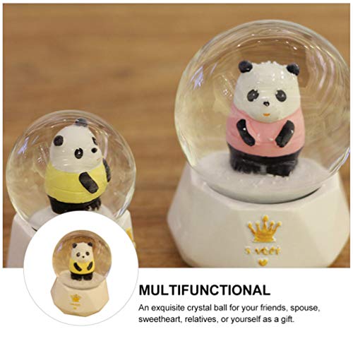 STOBOK Bola de Cristal Bola De Cristal Panda 3D Panda Estatueta Escultura para Decoração De Mesa Des