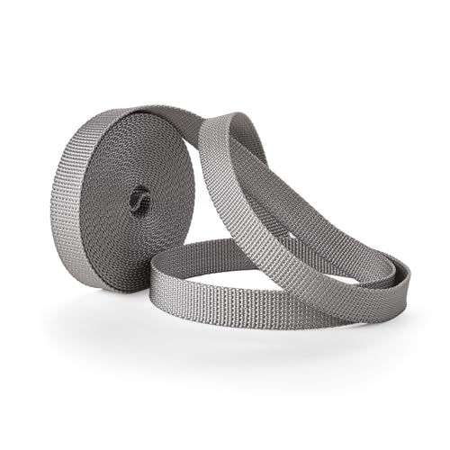 IdeaGenesis   Cinta Persiana 18 MM Ancho x 6 M Gris Enrollable Recambio Resistente Rollo Recogedor Cuerda Carrete Interior Tirantes Correa Duradera Repuesto Universal Facil Montaje (Gris, Cinta 18 mm)