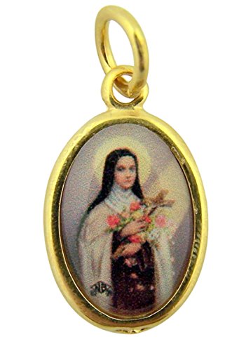 religious gifts Base de tonalité d'or avec pendentif catholique Saint Médaille d'image époxie, 1 pouce, Résine