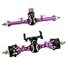 MEUS RACING 5mm ISO V2 SCX24 Axles with 3-Section CVD for Axial 1/24 SCX24 RC Crawler (Anodized Purple)