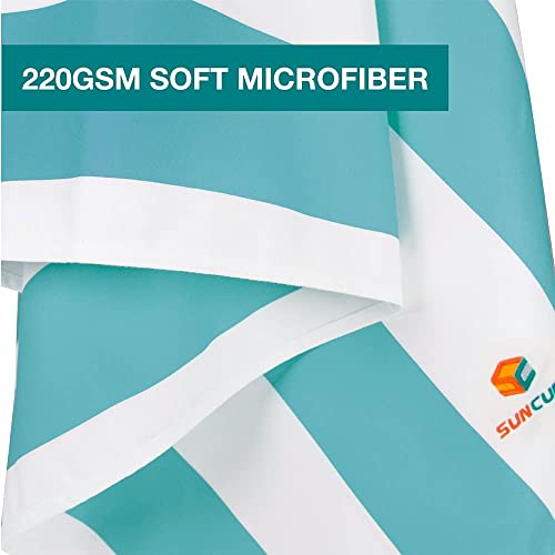 Sun Cube Microfiber Beach Towel, Quick Dry Sand Free Beach Towel, Lightweight, Compact For Travel Swim Sports Camping, Packable Sand Resistant Towel Adult, Light Blue 60X30 Inches #TOP5