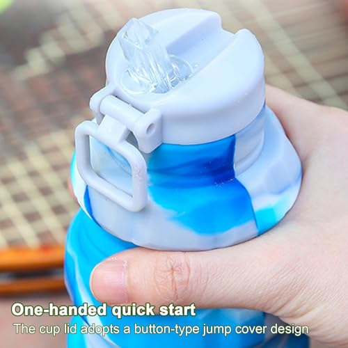 Botella de agua plegable reutilizable 500 ml compacta para deporte 7