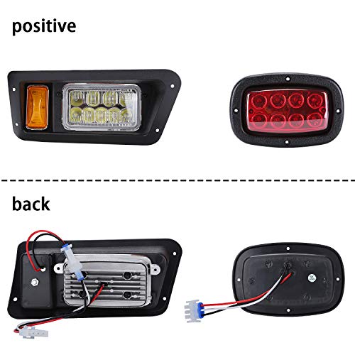 10L0L Golf Cart Deluxe LED Headlight Taillight Light Kit for Yamaha G14 G16 G19 G22 Gas & Electric, with Turn Signals Horn Hazard Brake Lights