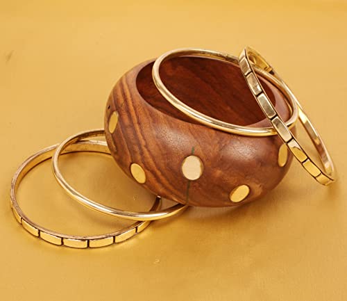 Image of Touchstone wood bracelets for women bangle wooden jewelry handmade artisan bangles natural handcrafted brown olive stylish chunky boho bohemian bracelet brass metal inlaid woods stackable