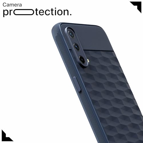 Image of Pikkme Back Cover for Oneplus Nord CE 5G Camera Protection 3D Hexa Cube Design Silicone Protective Bumper Case (Blue)