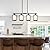Osimir 4-Light Kitchen Island Lighting, Black Linear Dining Room Light Fixtures with Frosted Glass and Chain, Modern Farmhouse Chandelier Pendant Light for Kitchen Island Dining Room, OS-3014-4ISBKW