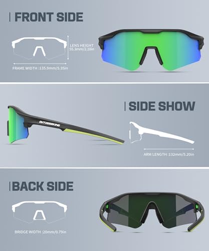 Image of Sport Polarized Sunglasses for Men and Women, Stylish and Lightweight Cycling Sunglasses with UV400 Protection
