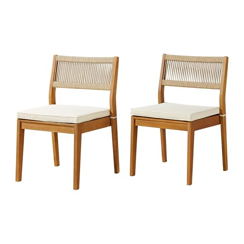 Patio Dining Chairs - Set of 2 Weather-Resistant Stackable Outdoor