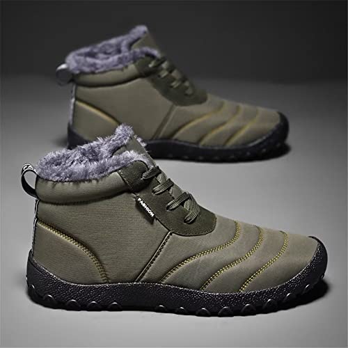 INEELUYI Mens Winter Snow Boots Outdoor Waterproof Warm Fur Lining Walking Shoes Ankle Booties4