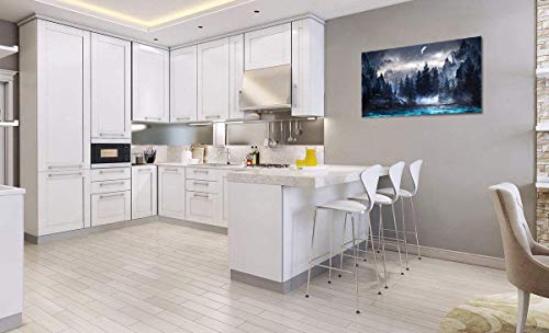 Canvas Wall Art Bathroom Decor Bedroom Landscape Deer Painting Outer Space Starlight Canvas Prints Star Sky Pictures Astronomy Artwork Bathroom Wall Décor Scenery Contemporary Decorative 20"X40" #TOP1