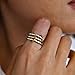 ACLOKOO 4 Pack Interlocked Stackable Rings for Women - 14K Gold Plated Statement 4 Mixed Metals Multi Ring Stack - Cubic Zirconia Two-Toned Connected Bands Stacking Jewelry (4 PACK, 11)