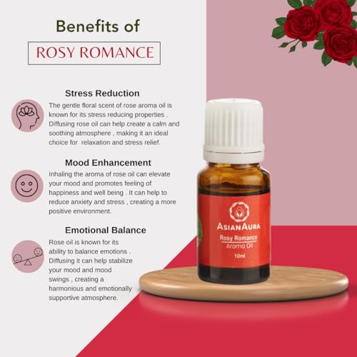 Image of ASIAN AURA Ceramic Aroma Diffuser Oil Set (10ml Each) Pack of 6| Home Fragrance & Aromatherapy | Meditation /Yoga (60 Ml, Rosemary)