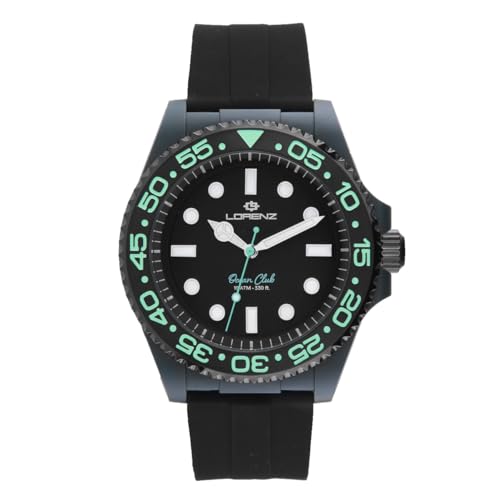 Lorenz Ocean Club 030268DD - Orologio Sportivo da Uomo al Quarzo - Orologio con cassa in superlega Soft Touch grigia - Cinturino in Gomma e chiusura deployante - Sub 100 metri - Cofanetto speciale sub